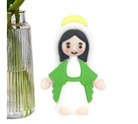 Figura de la Virgen María, adorno de figura de escritorio, estatuas de decoración de Pascua en miniatura para dormitorio, estudio, escultura de escritorio