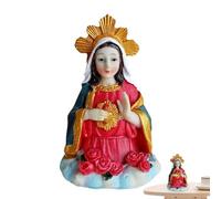 Figura de la Virgen María, decoración de la estatua de María - Artesanía de figuras religiosas,Estatua de oficina bendecida, ornamento para salón, escultura de resina de 6.3 pulgadas, artesanía de