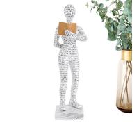 Figura de libro de lectura de mujer, estatua de lectura de pensador - Estatua del pensador abstracto | Decoración moderna de estantería Única, decoración de escultura de mujer de lectura elegante para