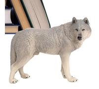 Figura de lobo antiguo - Modelo de safari en 6.29 pulgadas, estatua de animal natural, juguete realista de criatura del bosque, pieza de exhibición didáctica con borde liso Cost
