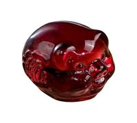 Figura de los doce cerdos del zodíaco - Elegantes artesanías de cerdo de cristal for la decoración de la sala de estar(Rojo,5cm)
