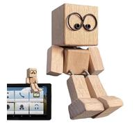 Figura de madera humana genérica, escultura decorativa para hombre de madera - Escultura móvil divertida decoración de tablero de instrumentos para interior y oficina