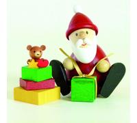 Figura De Madera Papá Noel Con Montón De Regalos HxB 8,3x9,5cm NUEVO Humo