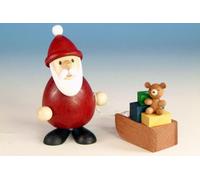 Figura De Madera Papá Noel Con Trineo De Regalos 9,3x6x5,1cm NUEVO Seiffen