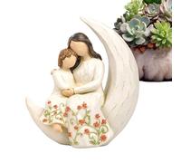 Figura de madre e hija genérica | Adorno abrazo de diseño sin rostro, estatua del día de la madre, para mujeres, mesilla de noche, oficina, mesa, biblioteca y armario