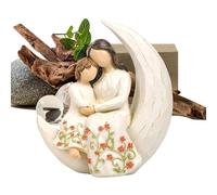 Figura de mamá y su hija,Decoración de diseño de sin rostro - Escultura Madre Hija | para la abuela y la mujer en estantería biblioteca en armario en casa en mesita de noche mesa