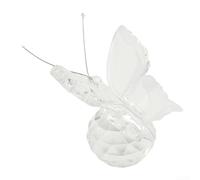 Figura de mariposa de cristal para decoración de bodas y exhibición del hogar, pisapapeles hecho a mano que representa la transformación y la renovación emocional (blanco)