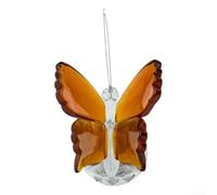Figura de mariposa de cristal para decoración de bodas y exhibición del hogar, pisapapeles hecho a mano que representa la transformación y la renovación emocional (ámbar)