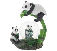 Figura de mesa de noche con forma de familia de osos panda de Elanze Designs, figura en miniatura de 45 mm, con purpurina, de poliresina resisten