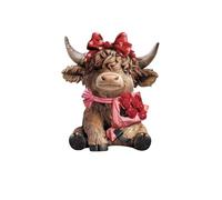 Figura de mesa de vaca de San Valentín, bonita escultura animal, adorno de cerámica para (B, 8 x 10 cm)