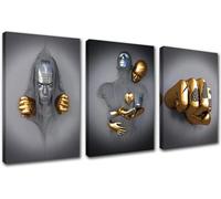Figura de metal 3D Estatua Arte Amor Corazón Beso Imágenes Arte Mural Salón Decoración de Pared - Sin Marco (Póster 06, 60 x 80 cm x 3)