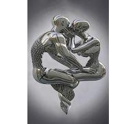 Figura de metal Estatua Arte Lienzo Pintura Romántica Abstracta Póster e Impresiones 3D Amante Escultura Póster Moderno Salón Decoración del Hogar - Sin Marco (BST-15, 40 x 60 cm x 1)