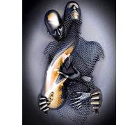 Figura de metal Estatua Arte Lienzo Pintura Romántica Abstracta Póster e Impresiones Escultura de Amantes 3D Póster Salón Moderno Decoración del Hogar - Sin Marco (CST-03, 40x60cm*1)