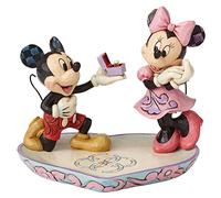 Figura de Mickey y Minnie con anillo de compromiso, Diseñada por Jim Shore, Disney Traditions, para coleccionar, Enesco