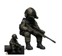 Figura de Mini Soldado táctico, Estatua Realista de Las Fuerzas Especiales de Francotirador, Regalo Coleccionable de decoración de Escritorio de Operador Militar, Jugadores y fanáticos Militares(A)