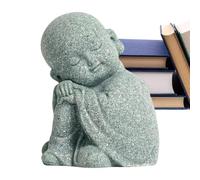 Figura de monje chino - Linda escultura de estilo de pensamiento de meditación, estación de artesanía duradera antidecoloración, estuche de accesorios profesional confiable, escudo de textura completa