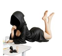 Figura de mujer | Decoración de escritorio para mujer enmascarada, figura gótica moderna de resina para dama, misteriosa decoración pequeña para chimenea, escritorio, hogar, mesa, entrada, dormitorio