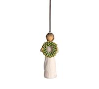 Figura de niña con corona de Navidad para colgar, Willow Tree, Home Deco, Enesco