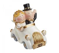 Hobbyfun Boda Par de bodas de oro 50 años par en el coche decorar tartas, 5,5 cm boda