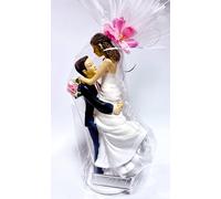 Figura de Novios Decoración Tarta de Boda GRABADA Muñecos Personalizados para Pastel Novia en Brazos del Novio