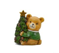 Figura de oso de Navidad de resina con árbol de abrazo de oso y