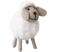 Figura de oveja de fieltro tejida a mano, color blanco, para sala de estar, dormitorio, adornos coleccionables