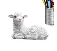 Figura De Oveja - Escultura De Jardín De Resina De 10 Cm, Decoración De Animales Pequeños | Patio Interior Al Aire Libre Decoración Del Hogar Césped Patio Mesa Acento Regalo Paisaje Pieza De Arte