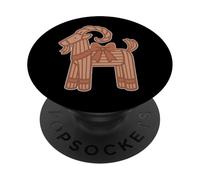 Figura de Paja de Cabra Yule con Lazo PopSockets PopGrip Adhesivo