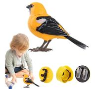 Figura de pájaro artificial, juguete de pájaro controlado por sonido, accesorio de decoración realista de animales, pájaro de movimiento con reacción de sensor táctil, entretenimiento para gatos y