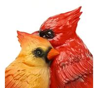 Figura de Pájaro - Resina Pintada a Mano | Cardenal Rojo - Estatua de pájaros de San Valentín - Rojo, decoración romántica para salón, pasillo, regalo para esposa marido, figura de animal realista, de