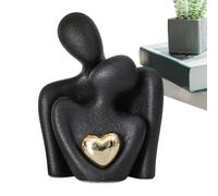 Figura de pareja abrazando,Figura de pareja besando - Escultura de cerámica moderna Figura abstracta romántica | Decoración para el día de San Valentín, cumpleaños, boda, cuelga
