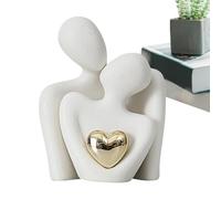 Figura de pareja abrazando,Figura de pareja besando | Escultura de cerámica romántica de amor | Figuras decorativas, artesanía de arte para aniversario de boda, regalo de santo