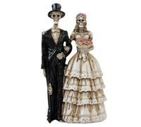 Figura de pareja de esqueleto gótico, escultura romántica de los amantes de la calavera, figura de novia y novio, exquisita decoración gótica para sala de estar, cocina, estante, encimera y dormitorio
