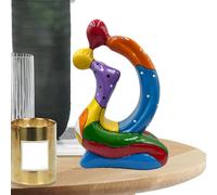 Figura de Pareja en Beso - de Mesa Colorido del Beso | Estatua de Boda | para Estante Fiesta de Vacaciones Gabinete Hogar Sala de Estar Repisa de Chimenea Lugar de Trabajo