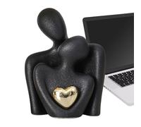 Figura de pareja que , romántica escultura abstracta de cerámica, figura de pareja, figuras de amor, manualidades, acentos para el hogar para el día de San Valentín, boda