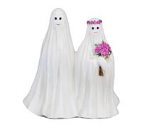 Figura de parejas fantasmas, escultura de novios fantasmas - Estatua espeluznante de pareja de novios y novios - Modelo de novio fantasma con luz LED, para el hogar, el jardín, la dic