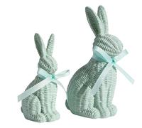 Figura de Pascua, escultura estética de conejo, decoración de animales de primavera con diseño resistente hecho a mano y detalles encantadores, función de exhibición ligera, ideal para sala de estar