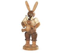 Figura de Pascua Papá Conejo Con Niño Natural Pequeño H=11cm Nuevo Decoración