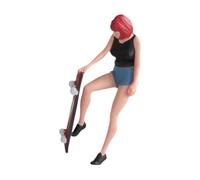 Figura de patinador hecha a mano a escala 1/64 con detalles intrincados para paisajes en miniatura y mesas de arena, muestra personajes realistas de modelos a escala