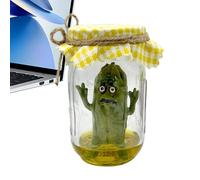 Figura de pepinillo en maceta, estatua de tarro de pepinillo, tarro de pepinillo de vidrio - Soporte emocional creativo y, decoración interior linda y elegante hecha a mano p