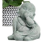 Figura de pequeño monje: adorable escultura de resina, tranquilo recuerdo budista, encantador de mesa, pieza decorativa artesanal, estética interior serena | Arte de decoración de rincón de yog