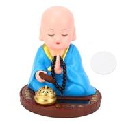 Figura de pequeño Monje con energía Solar, Estatua de Buda Que asiente automáticamente, decoración para Escritorio de Oficina, salpicadero de Coche, hogar, plástico ABS de (Azul)