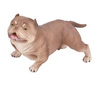 Figura de Perro American Bully Pitbull, Simulación en Miniatura de Acción de Bulldog Sólido Modelo de Juguete Colección Decorativa Regalo para Amantes de los Perros(Gris)