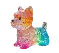Figura de perro genérica - Rainbow Gradient Resin Modern Art, Mini Dog Figurines | Puppy Figures Desk Decor for Indoor Outdoor Table Desk Garden Bedroom Office Yard Lawn Shelf Christmas Birthday
