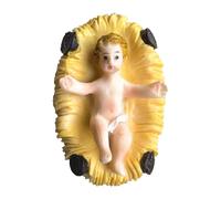 Figura de pesebre de bebé Jesús, escultura de belén de resina, coleccionable, pequeño Jesús, resina de estatua de escena sagrada, figuras de belén de Navidad para el hogar, decoración interior de