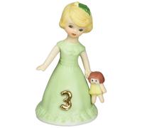 Figura de porcelana Enesco Growing Up Girls Blonde (3 a os), 3,25 cm, verde dorado