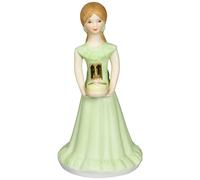 Figura de porcelana Enesco Growing Up Girls Brunette (11 a os), 5.5"" Verde dorado