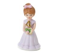 Figura de porcelana Enesco Growing Up Girls Brunette de 4 a os, 3,5 pulgadas, color blanco