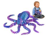 Figura De Pulpo Articulada - Juguete Inquieto De Pulpo, Adorno De Escritorio Flexible | Juguete De Animales De Pulpo Impreso En 3 D, Criatura Marina Para Aliviar El Estrés, Adorno Creativo Artesanal P