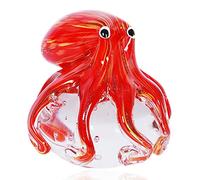 Figura de pulpo soplado de vidrio soplado con forma de animales marinos, para acuario, colección de animales marinos, regalo de cumpleaños, pisapapeles de cristal para oficina